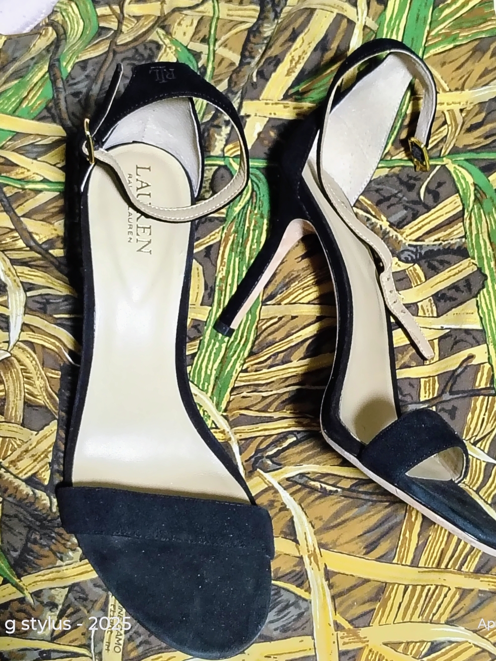 😲🔥 LAUREN RALPH LAUREN-  Black Suede Ankle-Strap Stiletto ( NWOT,& NO BOX 💯 ) - Picture 8 of 10